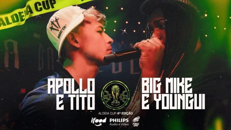 Apollo e Tito na grande final da 4ª Aldeia Cup duplas contra Youngui e Big Mike em Barueri em outubro de 2026
