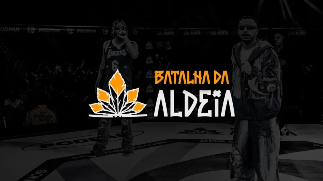 Logo da Batalha da Aldeia sobre foto da final dos 10 anos