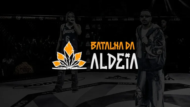 Logo da Batalha da Aldeia sobre foto da final dos 10 anos
